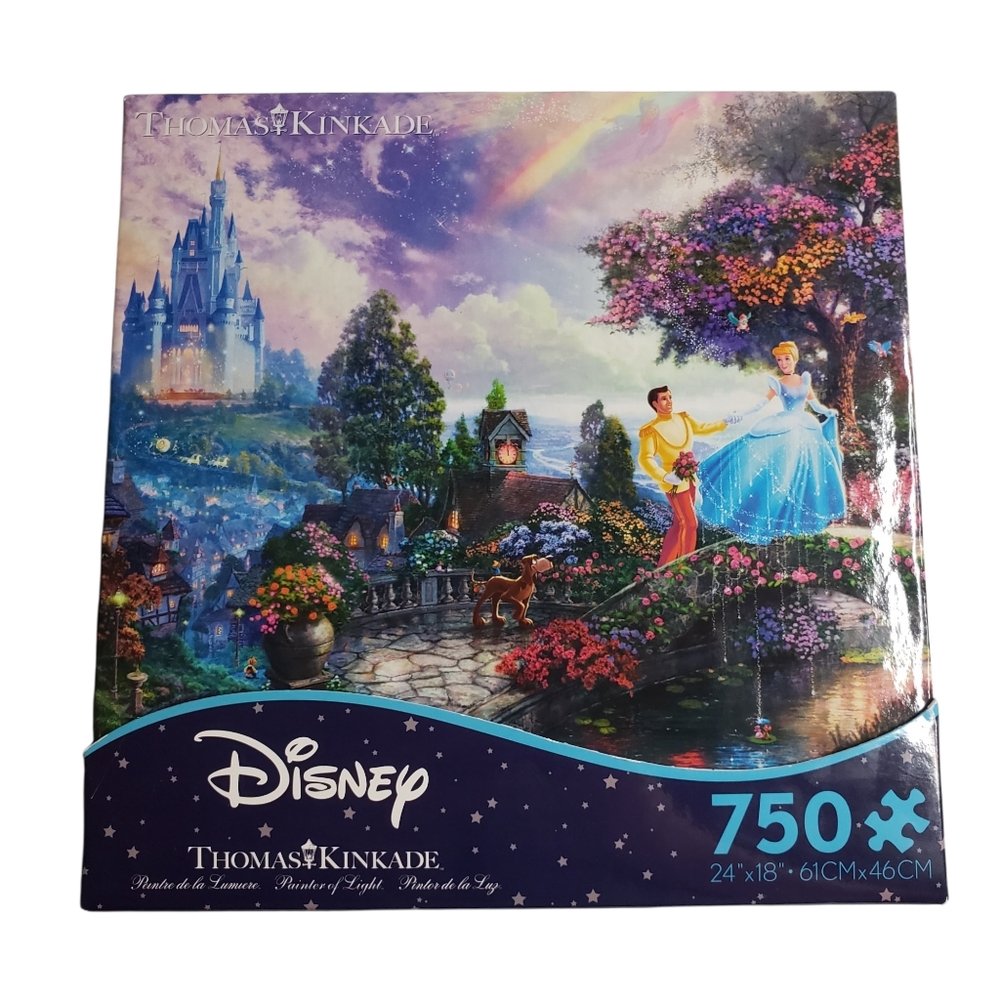 Disney Cinderella Wishes Upon A Dream 750 PC Puzzle Thomas Kinkade